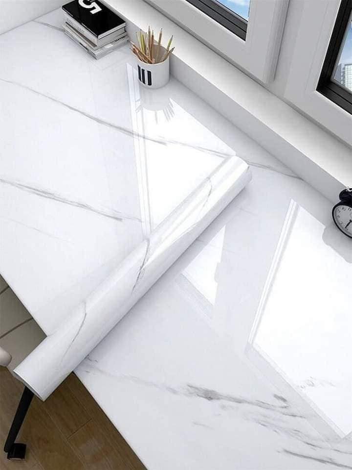 Marble Sheet Sticker | White & Grey | Best Quality | 60 x 200 cm