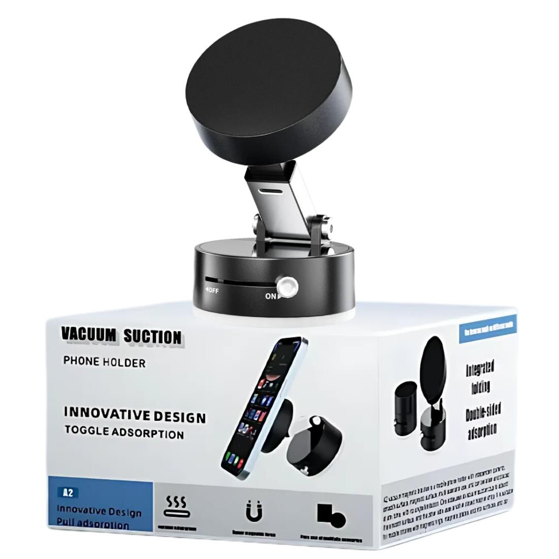 Magnetic Wireless  Phone Holder with Vacuum Suction Cup | Foldable, Strong Magnetic Grip for Maximum Phone Security