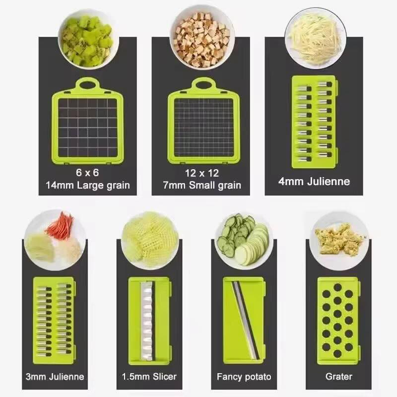 16-in-1 High-Quality Mandoline Slicer & Vegetable Chopper | Multifunctional Food Cutter, Grater & Shredder for Kitchen
